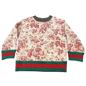 Gucci floral print green red ribbed collar cuff neoprene scuba knit size‎ xs